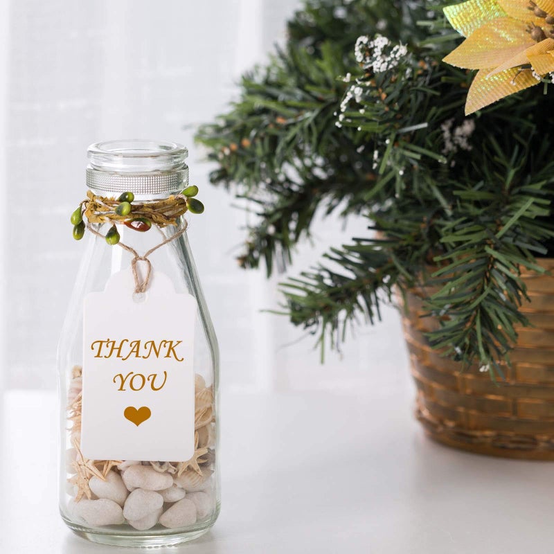 Primbeeks 200pcs Premium White Gift Tags with 200 Root Natural Jute Twine, Blank Gift Tags with String, Gift Labels for Wedding Christmas Day Thanksgiving - Image 4
